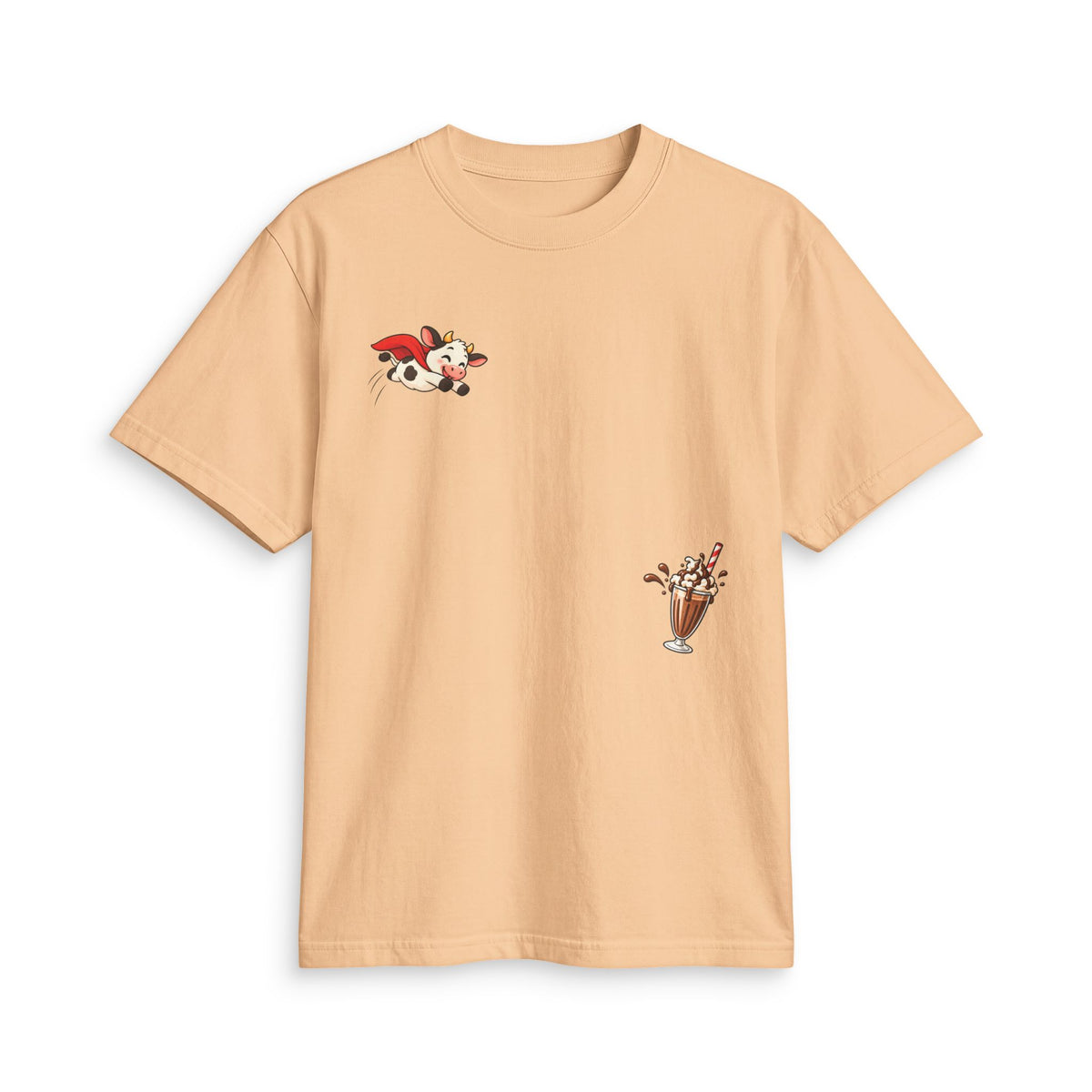 Retro Cow & Milkshake Graphic T-Shirt