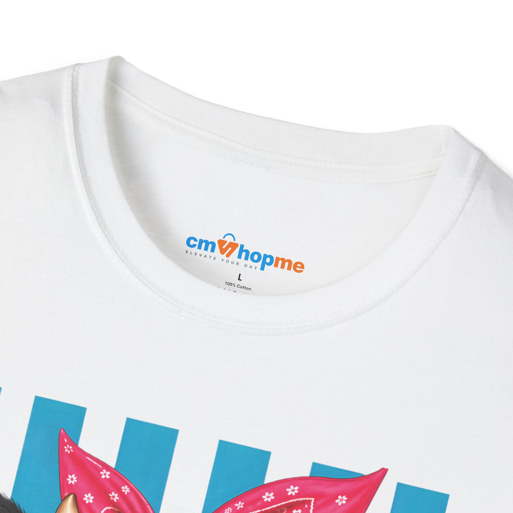 Cow Graphic T-Shirt — Cute Cow with Bandana Farm Animal Tee