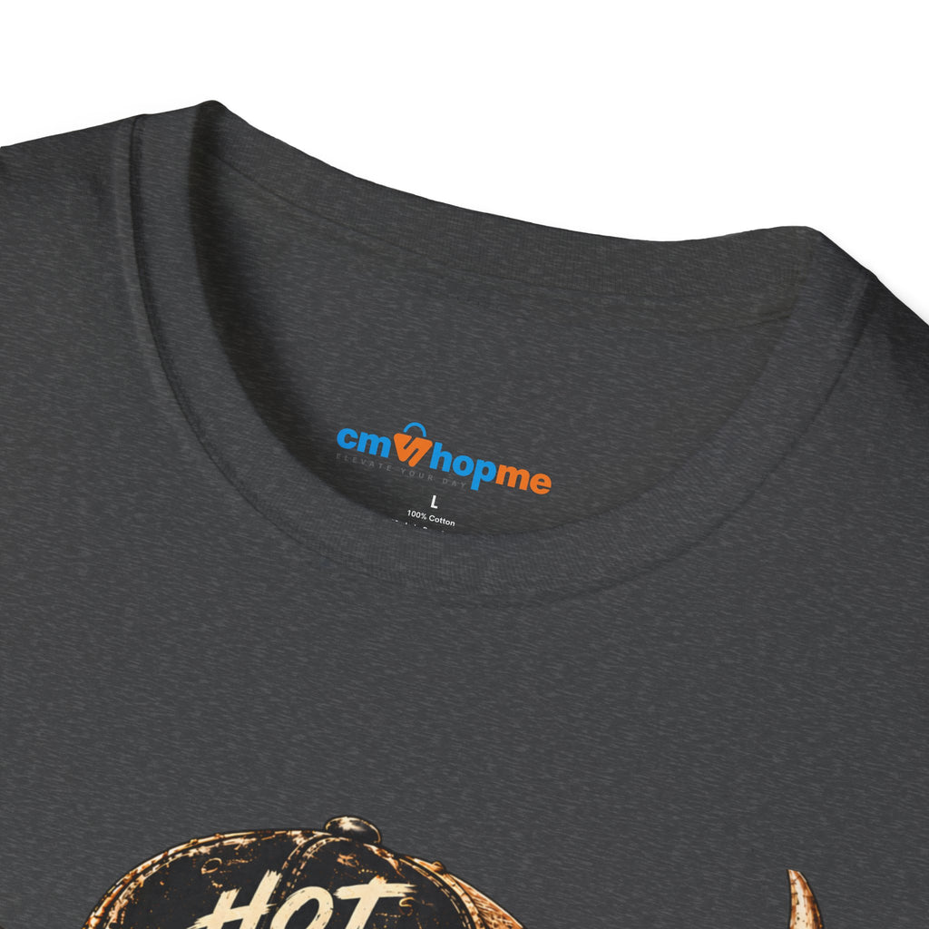 Hot Mess Highland Cow T-Shirt — Funny Cow with 'Hot Mess' Cap & Leopard Mug