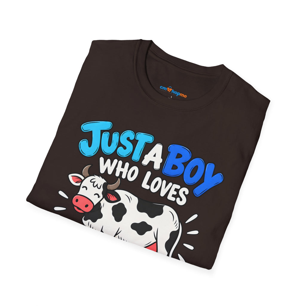 Just a Boy Who Loves Cows T-Shirt — Cute Cow Lover Graphic Tee