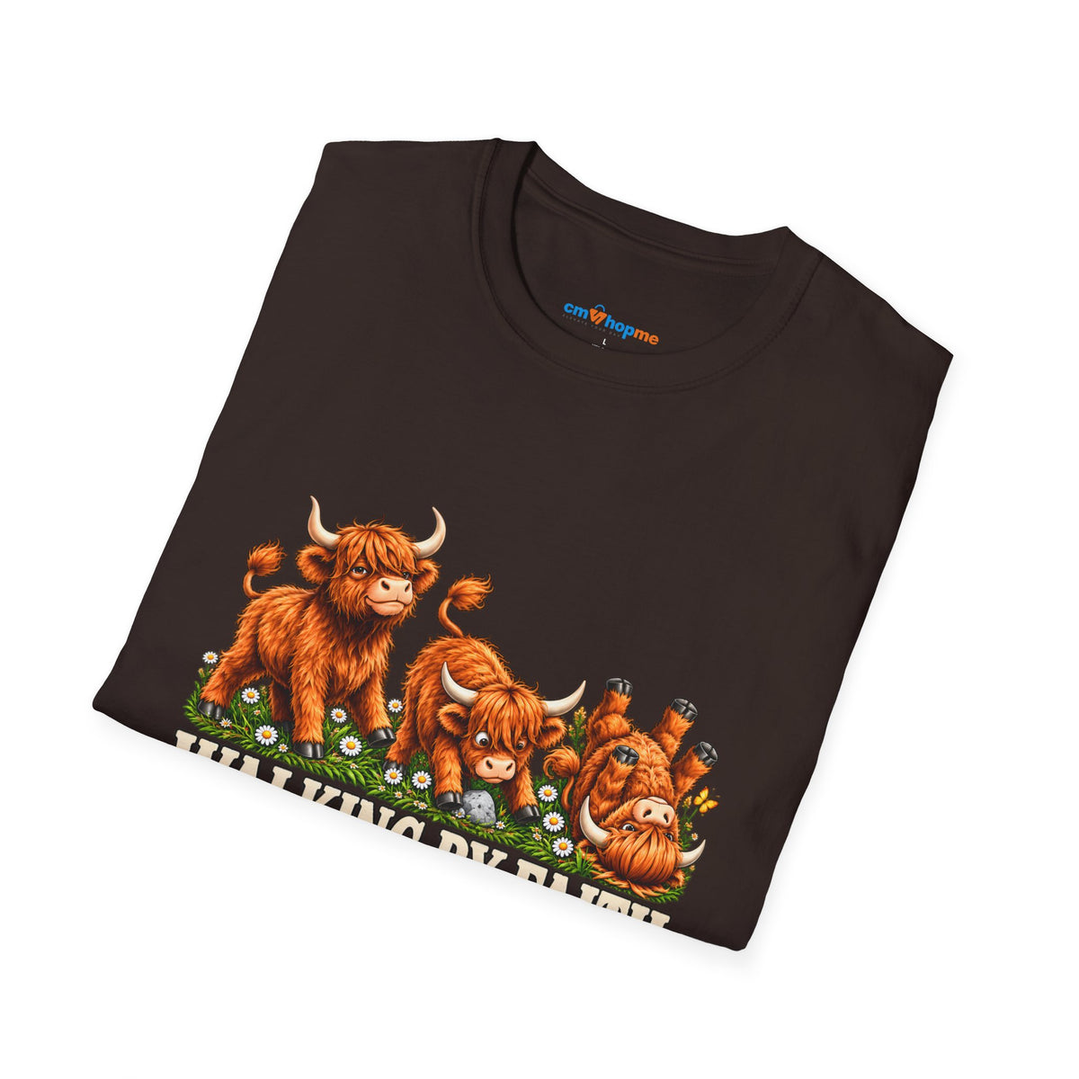 Walking By Faith T-Shirt – Happy Highland Cows Christian Tee