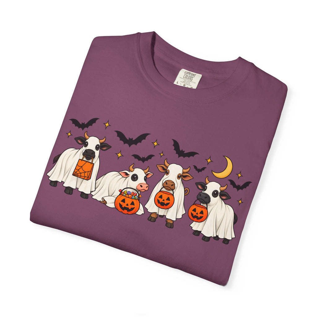 Halloween Cow Costume T-Shirt — Cute Cows in Ghost & Pumpkin Parade