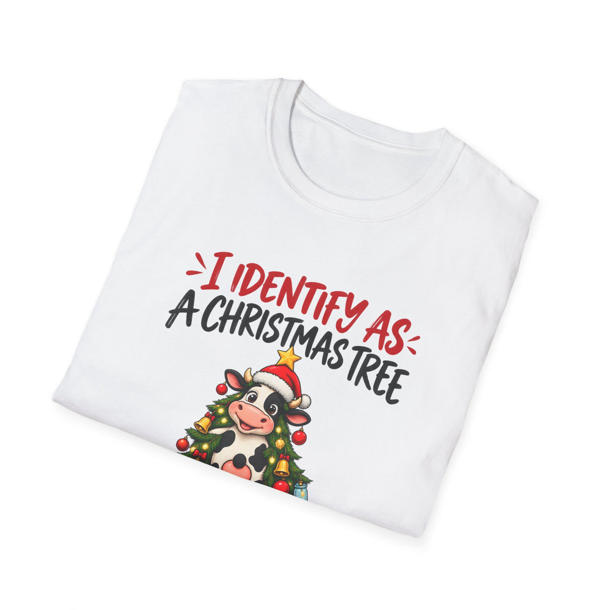 Christmas Tree Graphic T-Shirt — "I Identify As: A Christmas Tree" Funny Holiday Tee