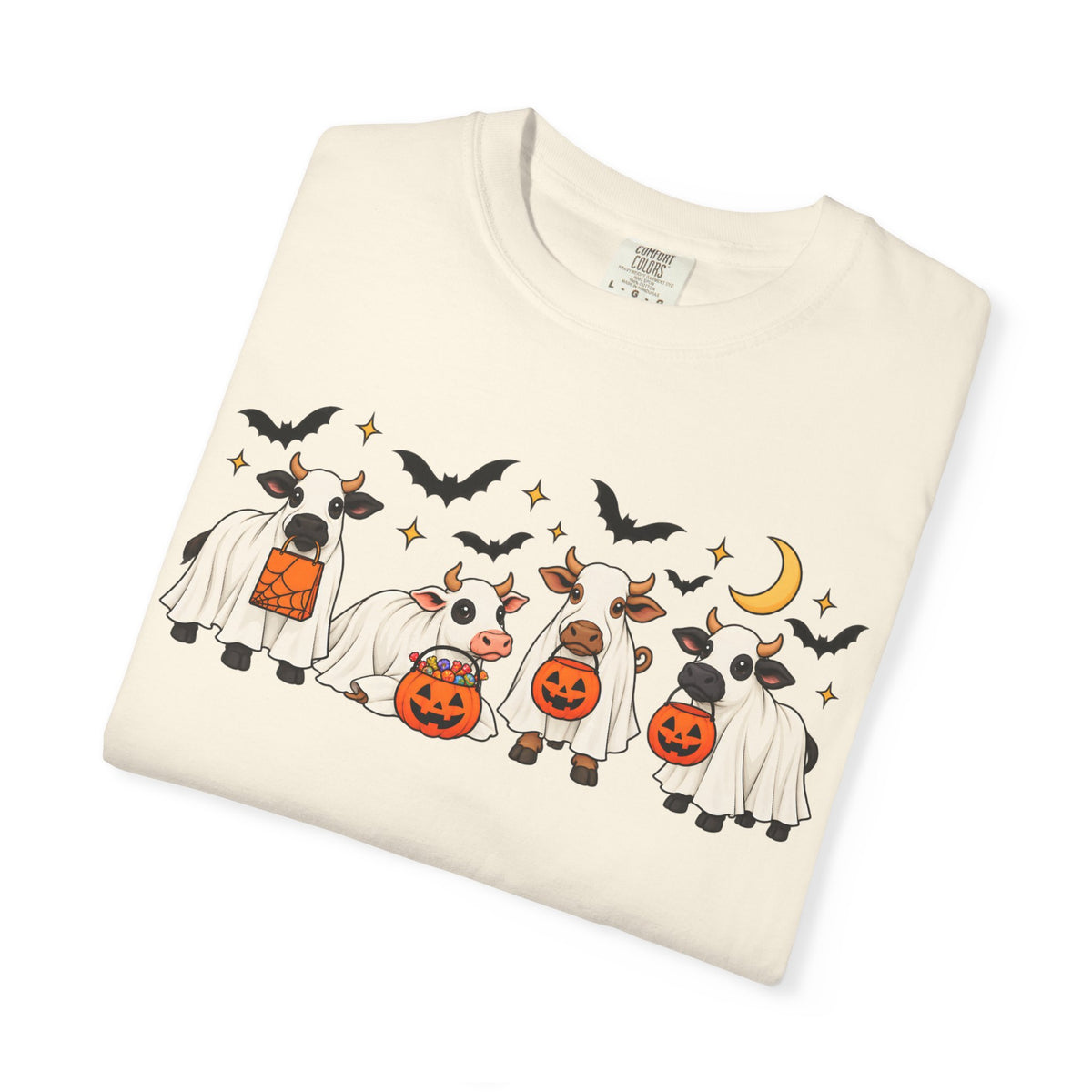 Halloween Cow Costume T-Shirt — Cute Cows in Ghost & Pumpkin Parade