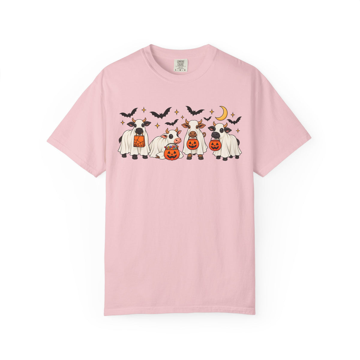 Halloween Cow Costume T-Shirt — Cute Cows in Ghost & Pumpkin Parade