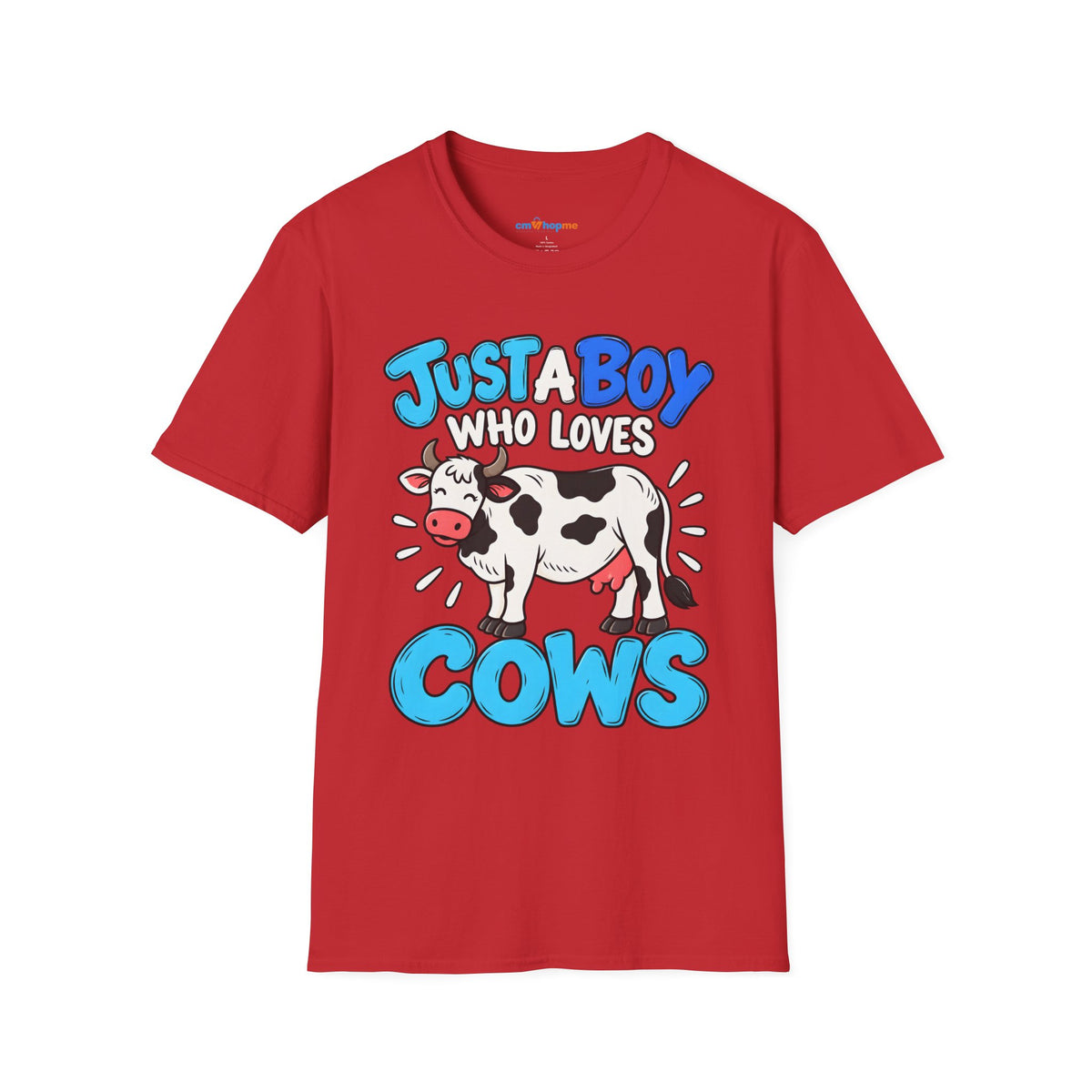 Just a Boy Who Loves Cows T-Shirt — Cute Cow Lover Graphic Tee