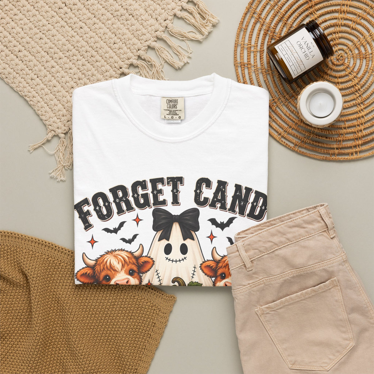 Halloween Cow T-Shirt — “Forget Candy, Give Me a Cow” Cute Spooky Farm Tee