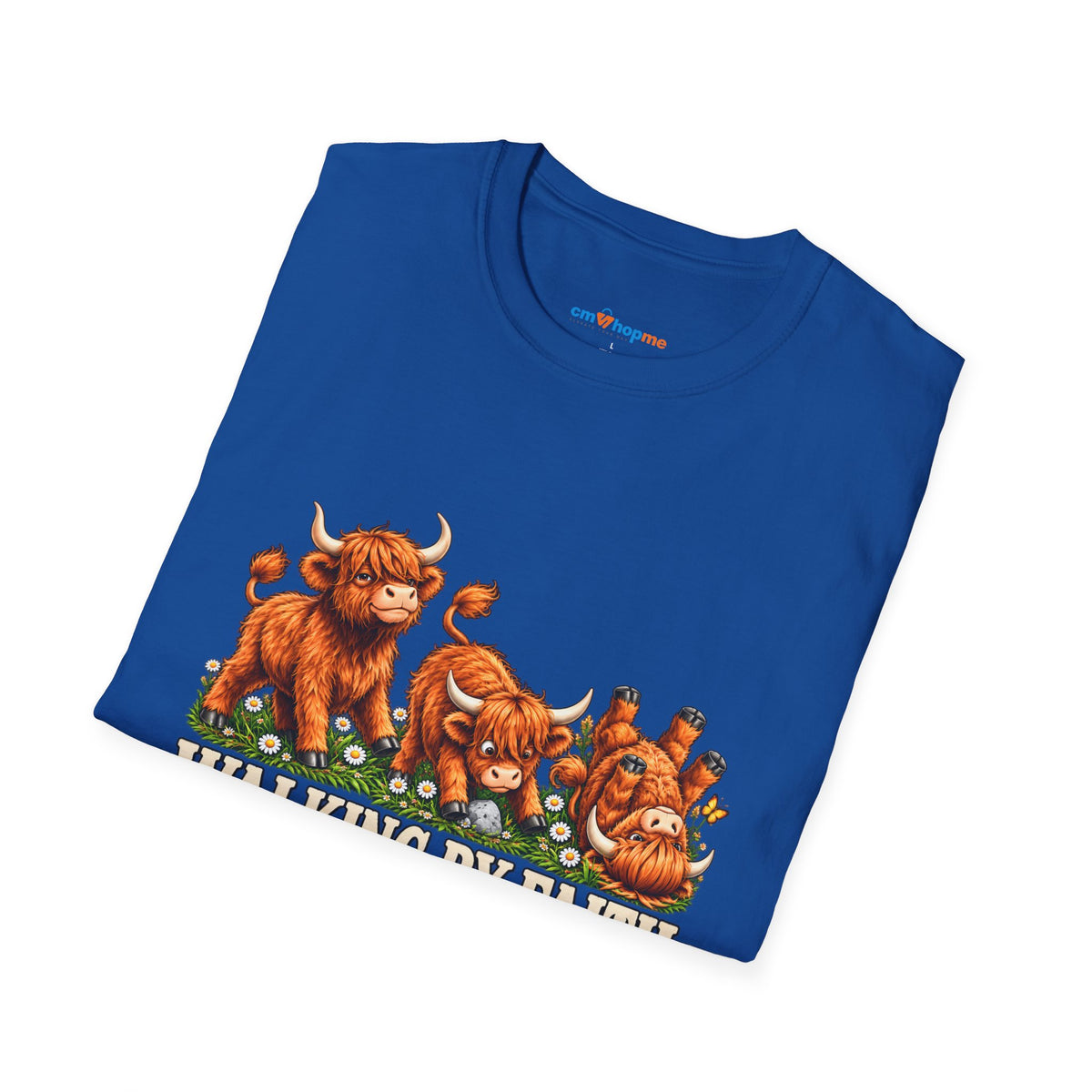 Walking By Faith T-Shirt – Happy Highland Cows Christian Tee