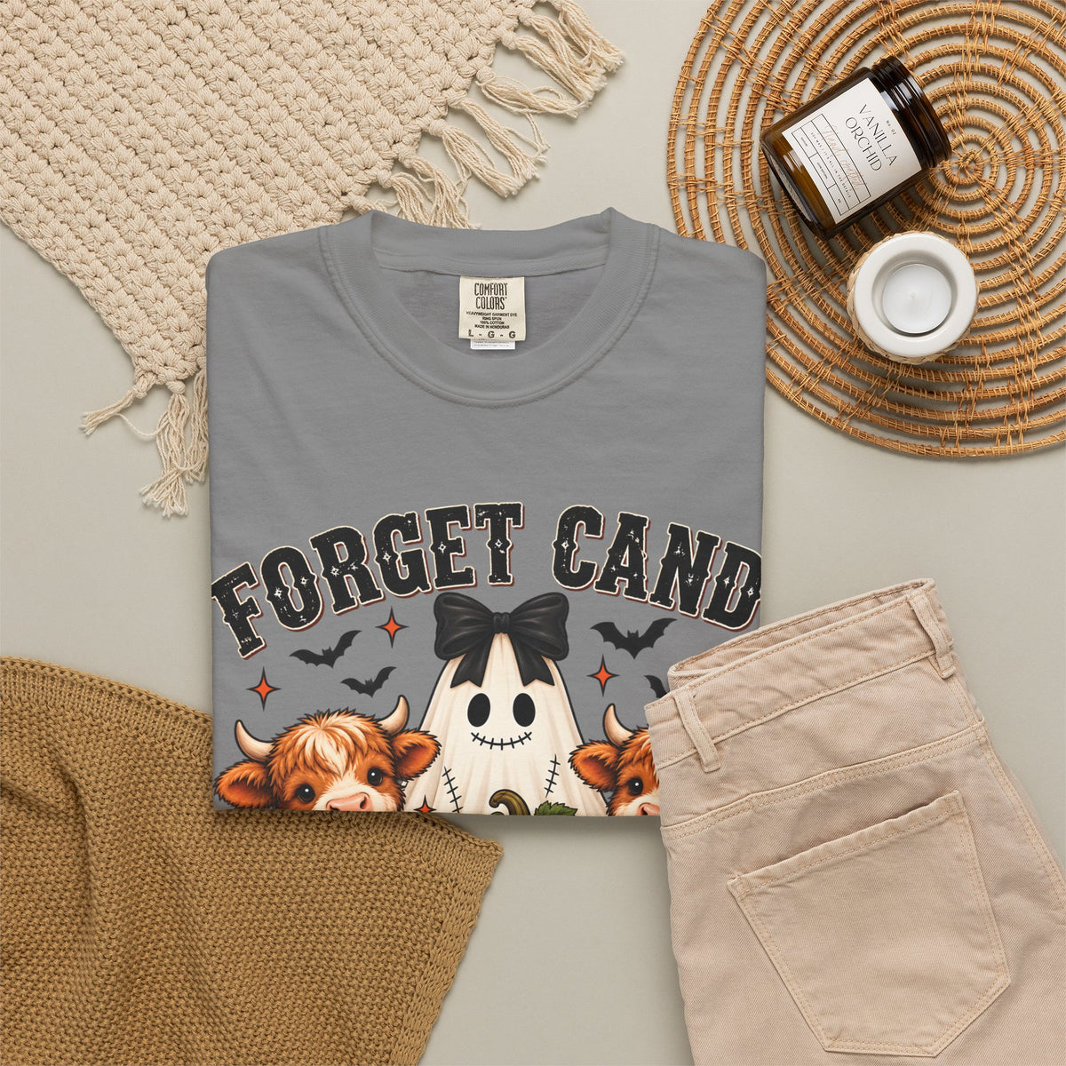 Halloween Cow T-Shirt — “Forget Candy, Give Me a Cow” Cute Spooky Farm Tee