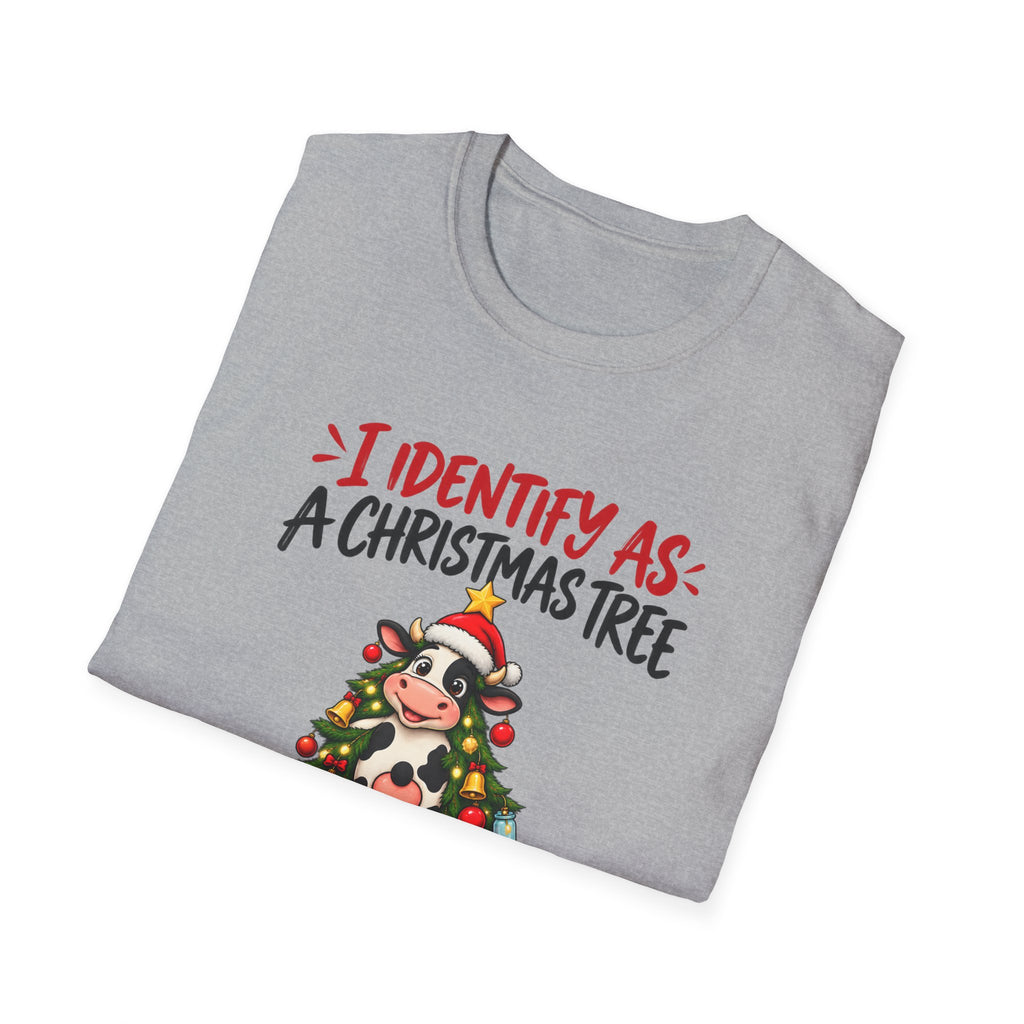 Christmas Tree Graphic T-Shirt — "I Identify As: A Christmas Tree" Funny Holiday Tee