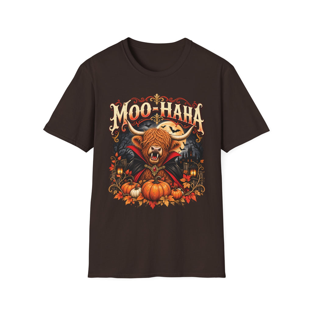 Moo-Haha Halloween Cow T-Shirt — Pumpkin Patch Spooky Farm Tee