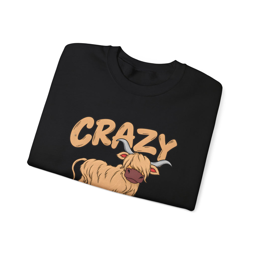 Crazy Highland Cow Lady Sweatshirt