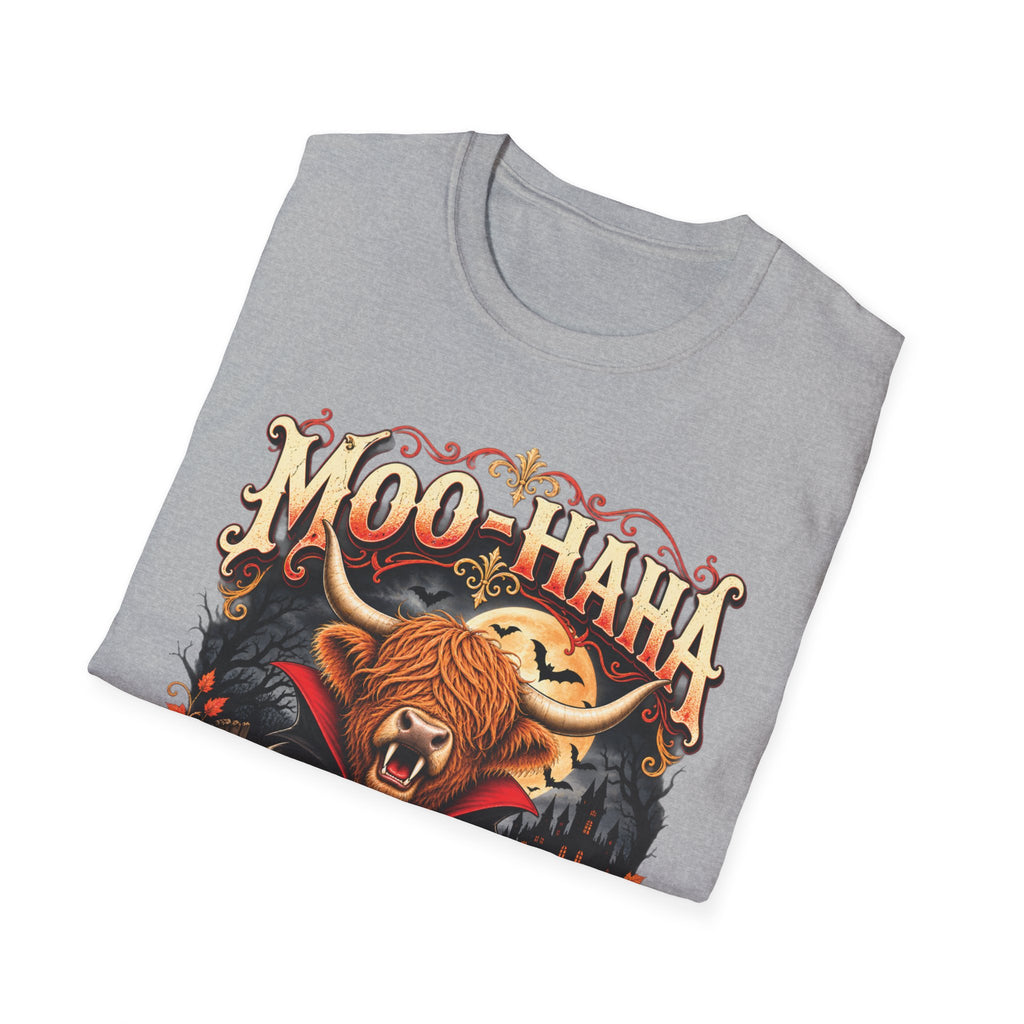 Moo-Haha Halloween Cow T-Shirt — Pumpkin Patch Spooky Farm Tee