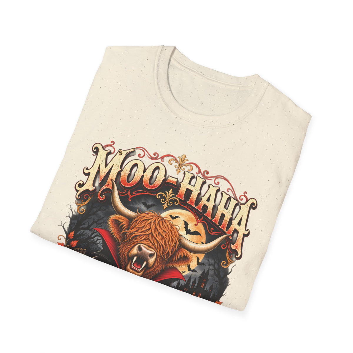 Moo-Haha Halloween Cow T-Shirt — Pumpkin Patch Spooky Farm Tee
