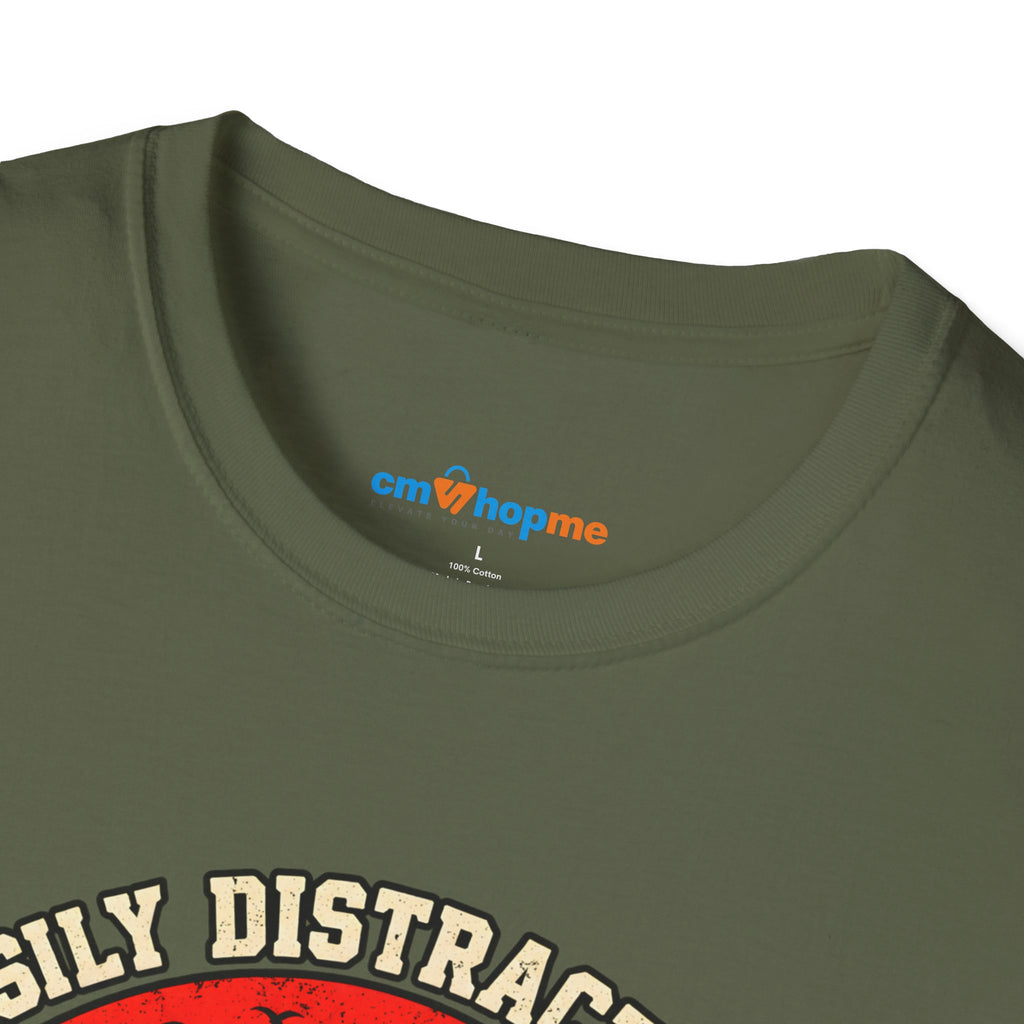 Highland Cows T-Shirt — "Easily Distracted by Highland Cows" Retro Graphic Tee
