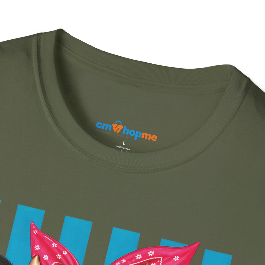 Cow Graphic T-Shirt — Cute Cow with Bandana Farm Animal Tee