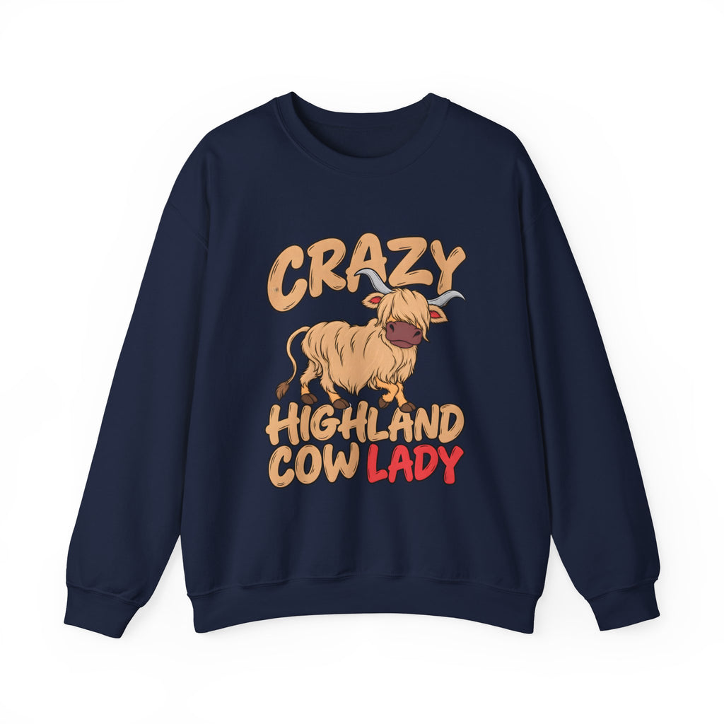 Crazy Highland Cow Lady Sweatshirt