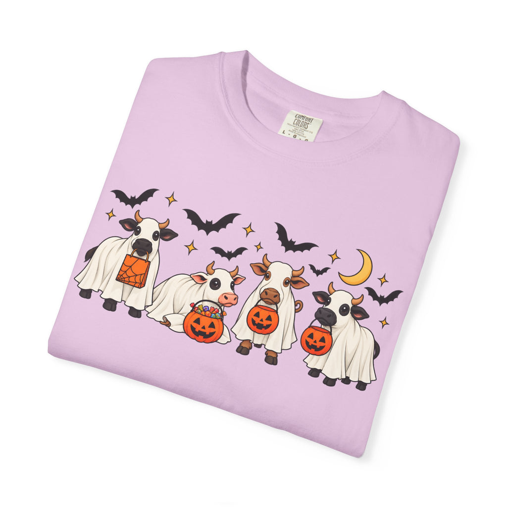 Halloween Cow Costume T-Shirt — Cute Cows in Ghost & Pumpkin Parade