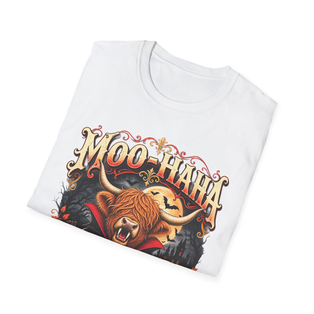 Moo-Haha Halloween Cow T-Shirt — Pumpkin Patch Spooky Farm Tee