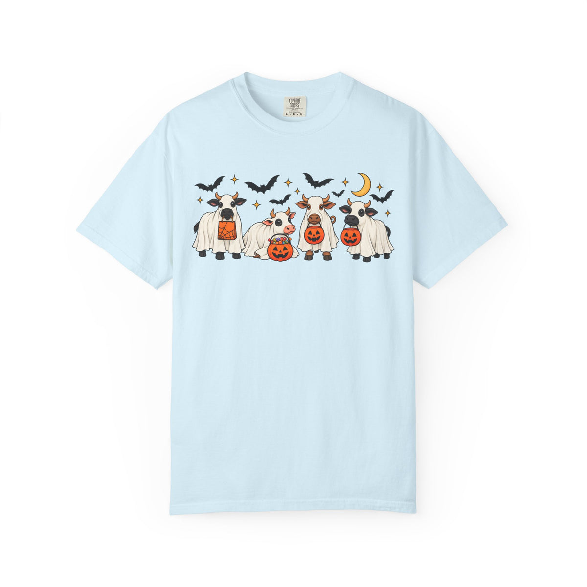 Halloween Cow Costume T-Shirt — Cute Cows in Ghost & Pumpkin Parade