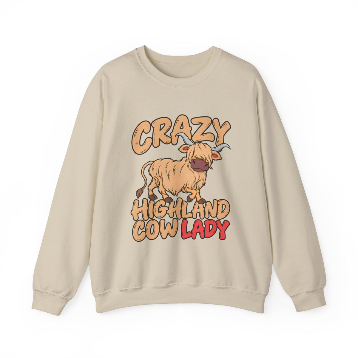 Crazy Highland Cow Lady Sweatshirt