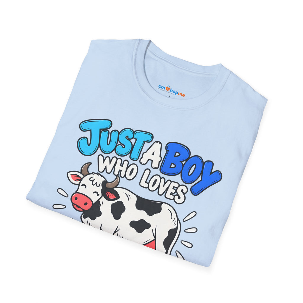Just a Boy Who Loves Cows T-Shirt — Cute Cow Lover Graphic Tee