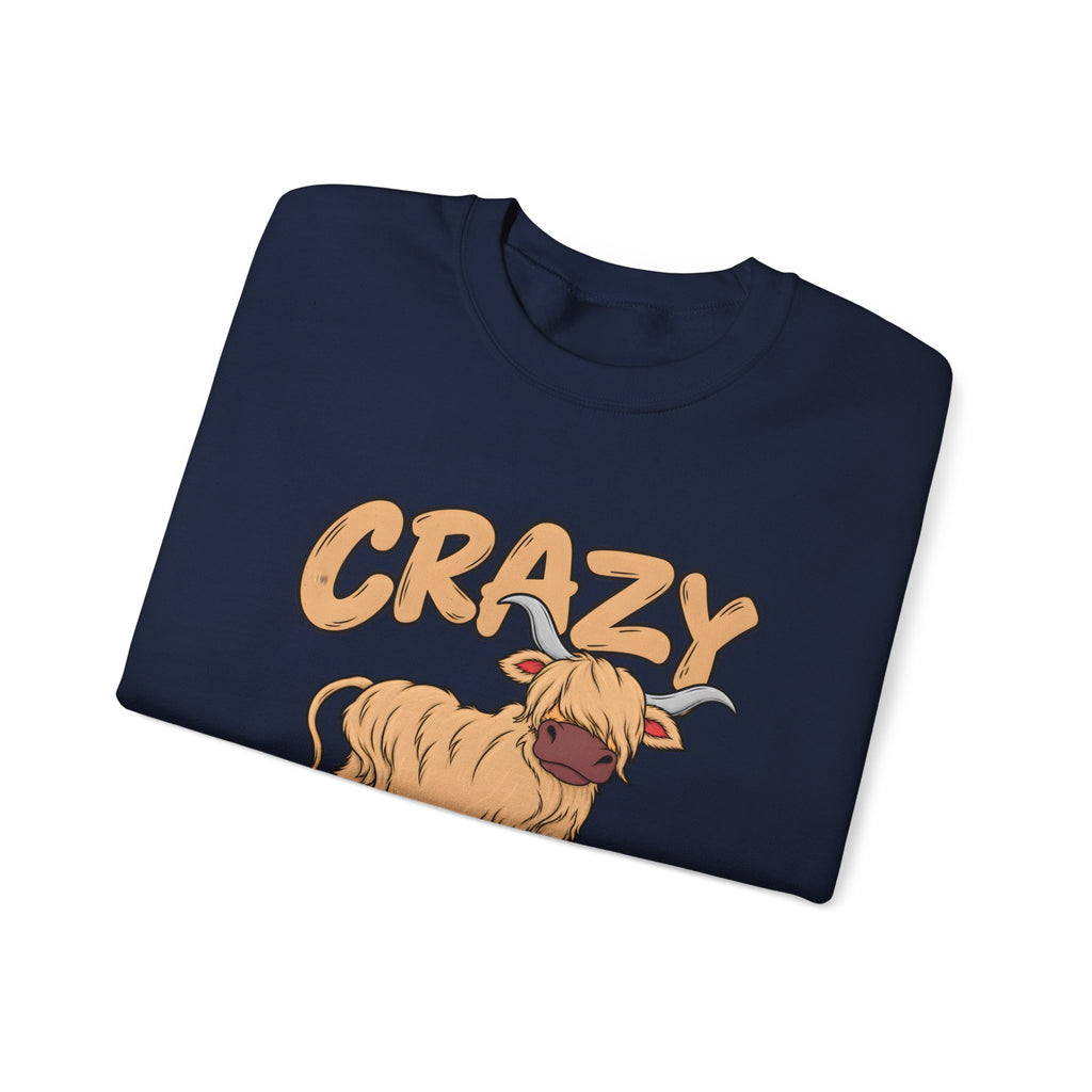 Crazy Highland Cow Lady Sweatshirt