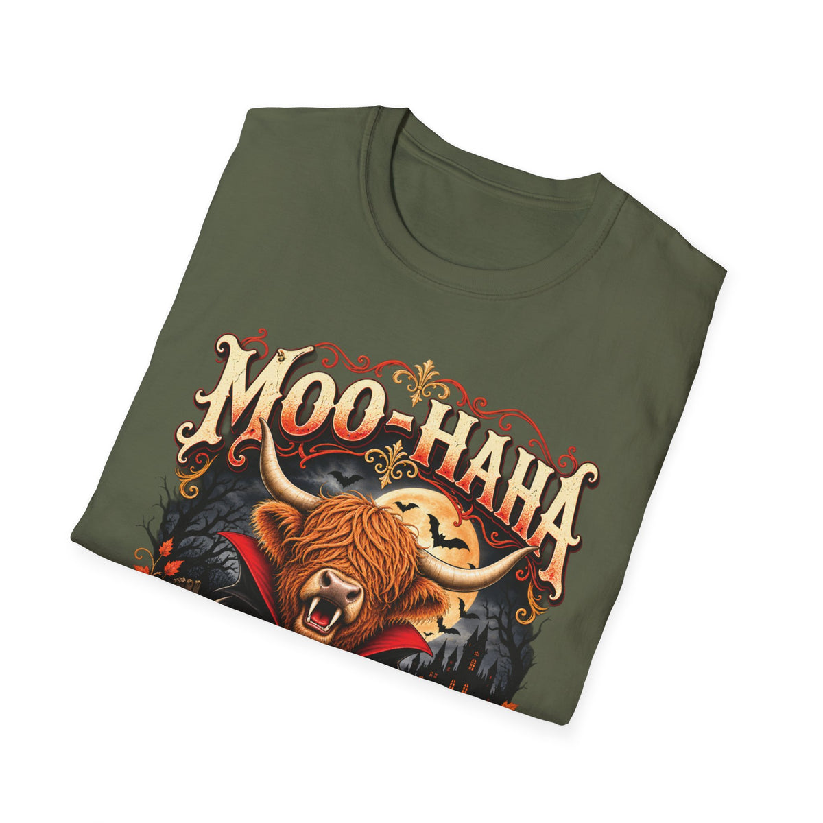 Moo-Haha Halloween Cow T-Shirt — Pumpkin Patch Spooky Farm Tee