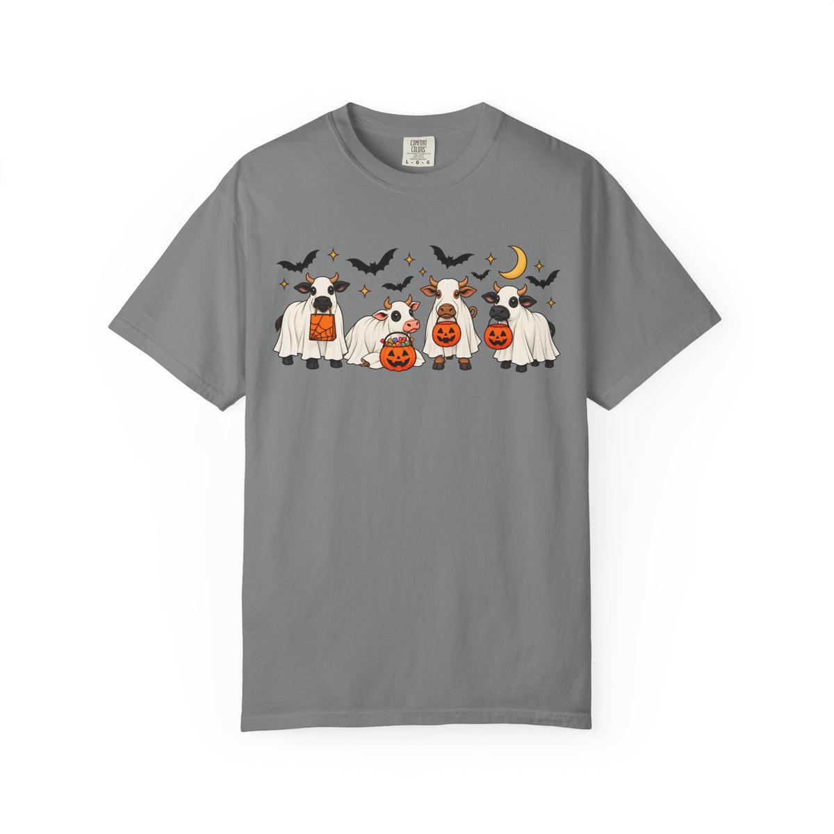 Halloween Cow Costume T-Shirt — Cute Cows in Ghost & Pumpkin Parade