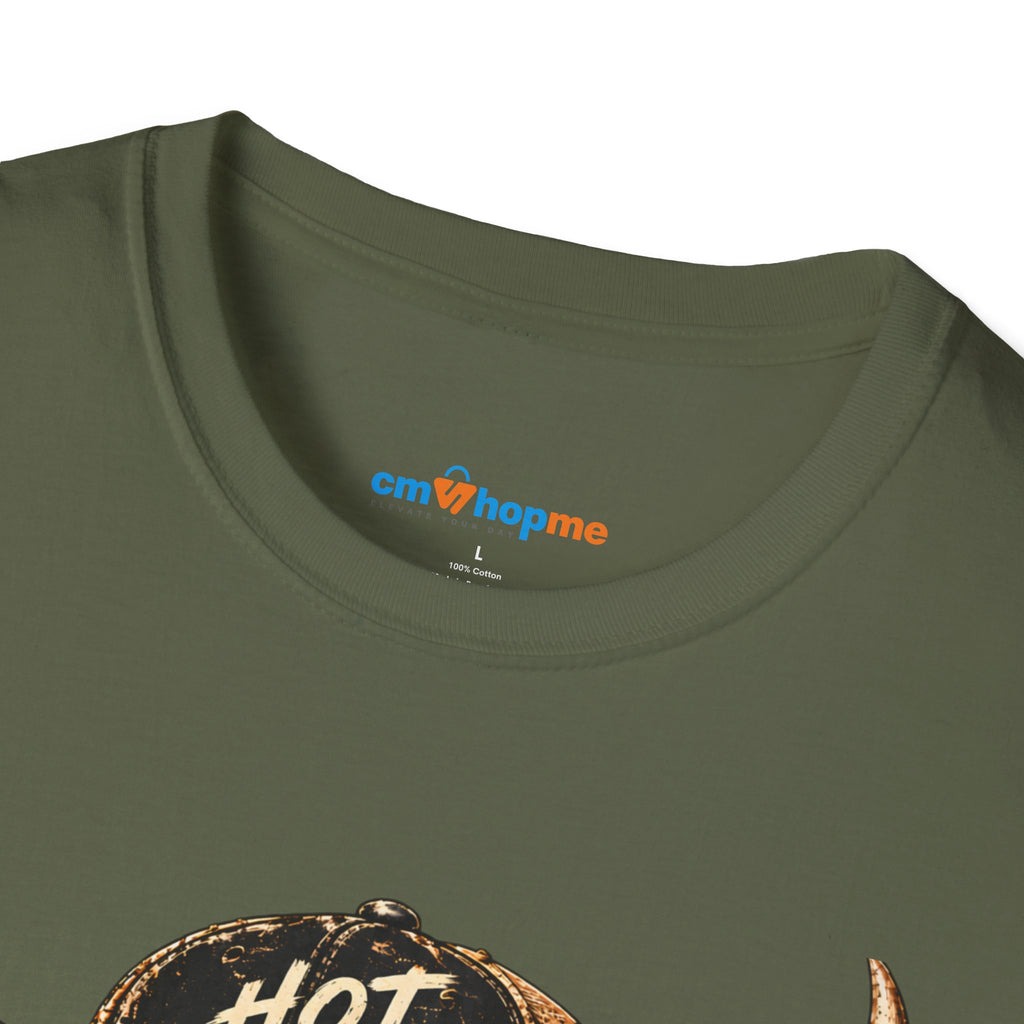 Hot Mess Highland Cow T-Shirt — Funny Cow with 'Hot Mess' Cap & Leopard Mug