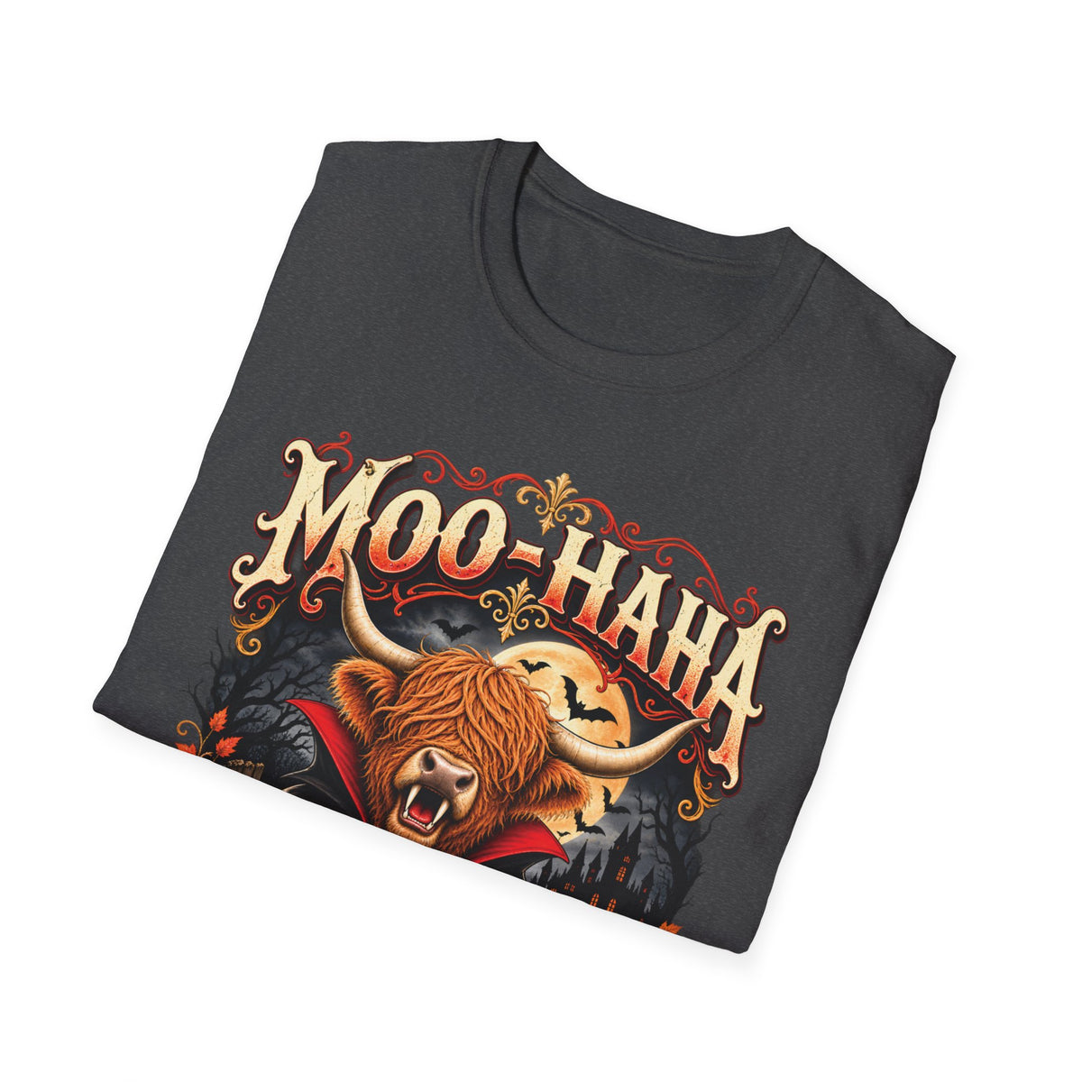 Moo-Haha Halloween Cow T-Shirt — Pumpkin Patch Spooky Farm Tee