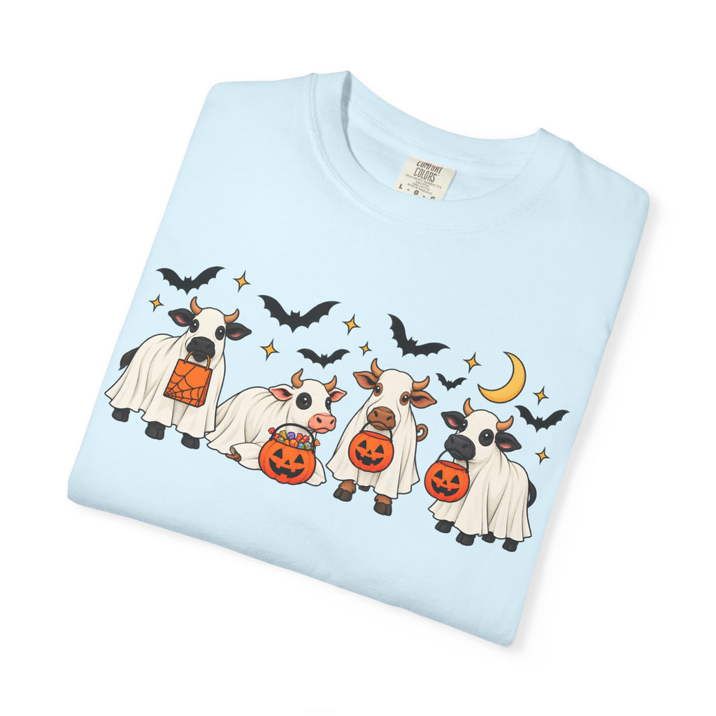 Halloween Cow Costume T-Shirt — Cute Cows in Ghost & Pumpkin Parade