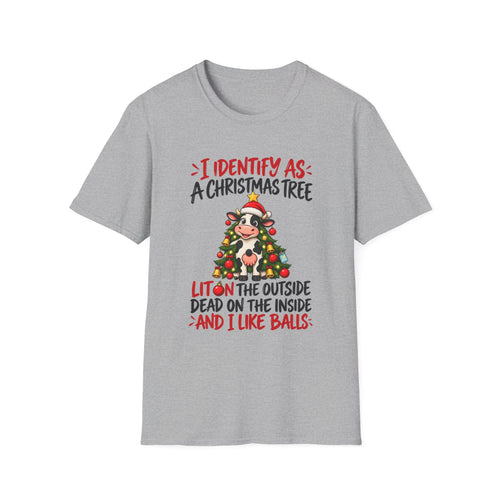Christmas Tree Graphic T-Shirt — "I Identify As: A Christmas Tree" Funny Holiday Tee