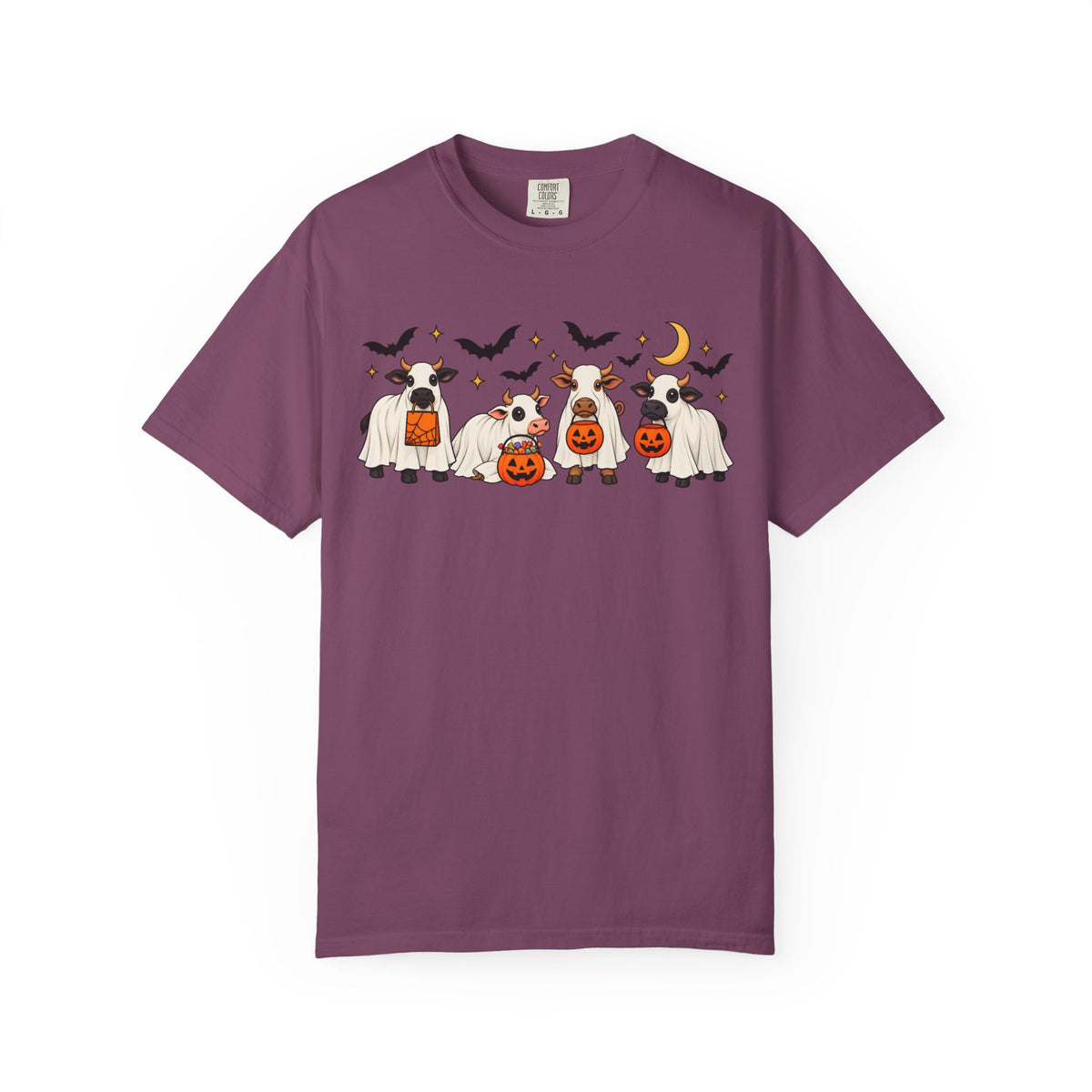 Halloween Cow Costume T-Shirt — Cute Cows in Ghost & Pumpkin Parade