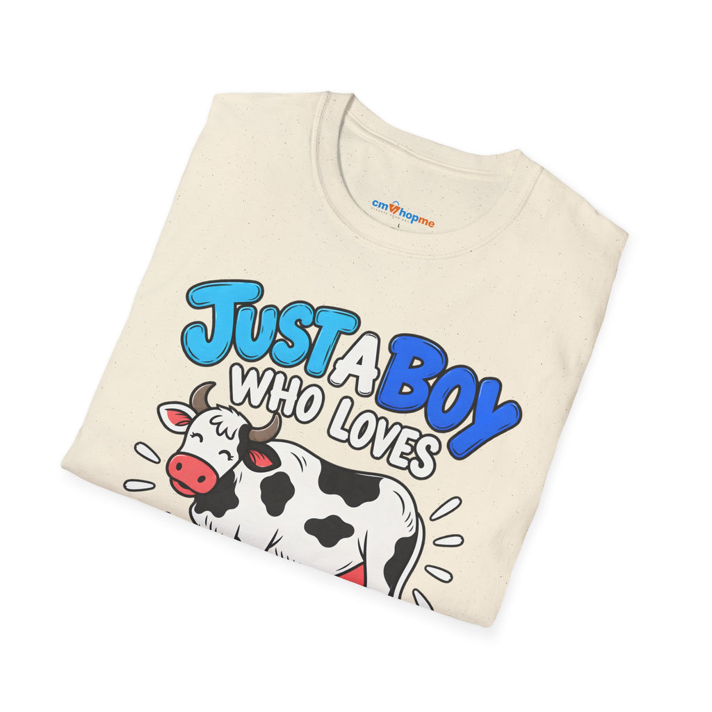 Just a Boy Who Loves Cows T-Shirt — Cute Cow Lover Graphic Tee