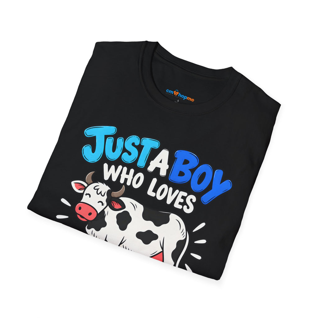 Just a Boy Who Loves Cows T-Shirt — Cute Cow Lover Graphic Tee