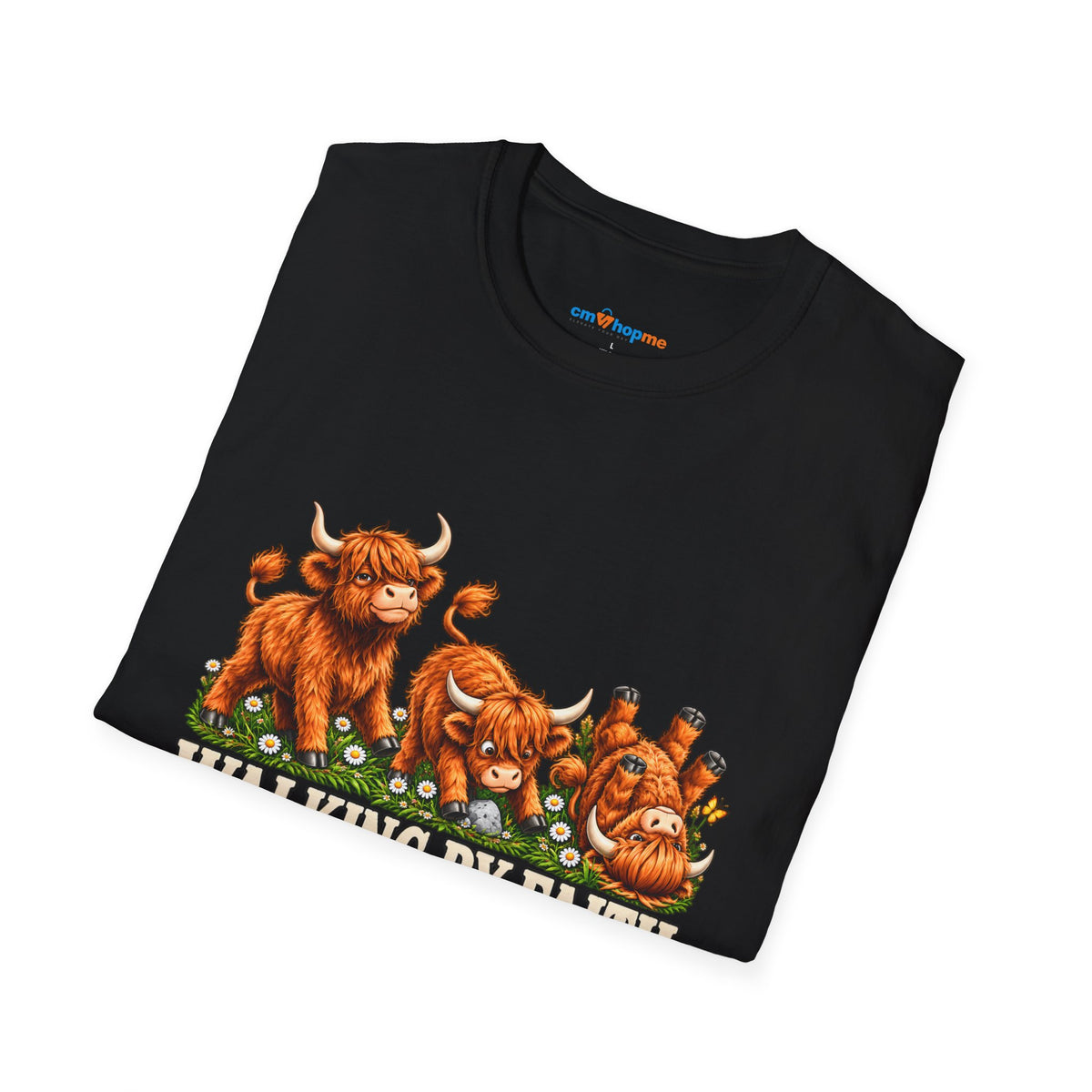 Walking By Faith T-Shirt – Happy Highland Cows Christian Tee