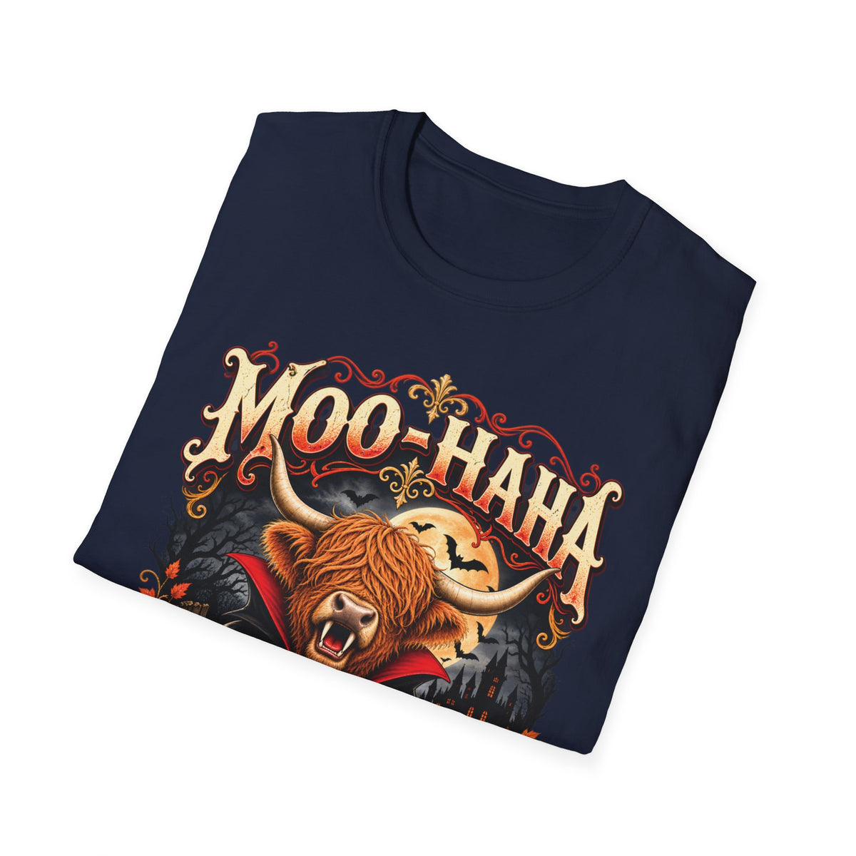 Moo-Haha Halloween Cow T-Shirt — Pumpkin Patch Spooky Farm Tee