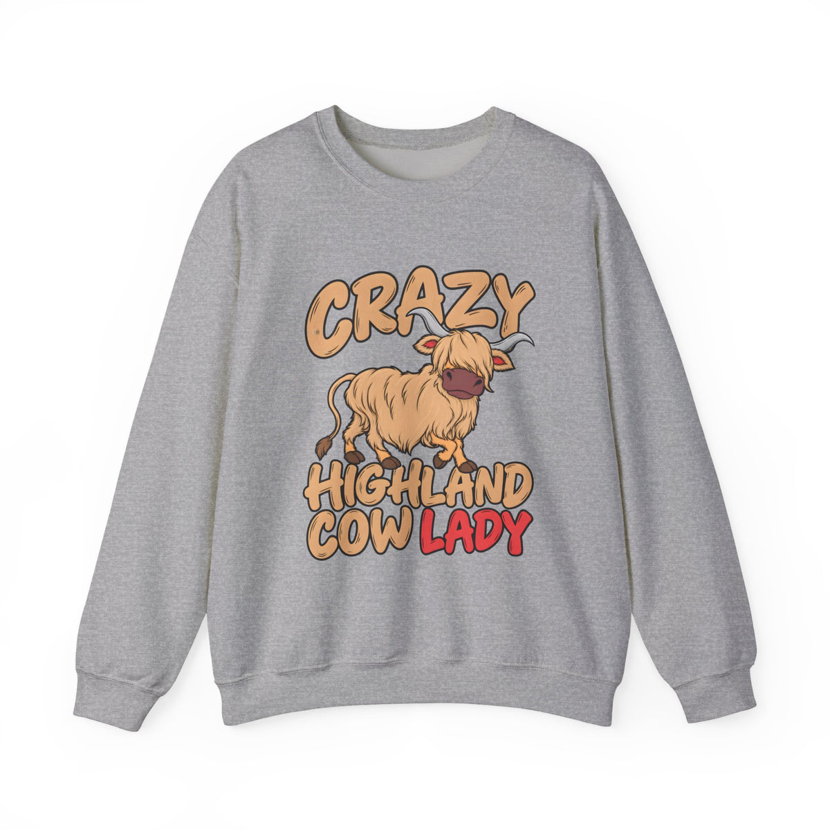Crazy Highland Cow Lady Sweatshirt