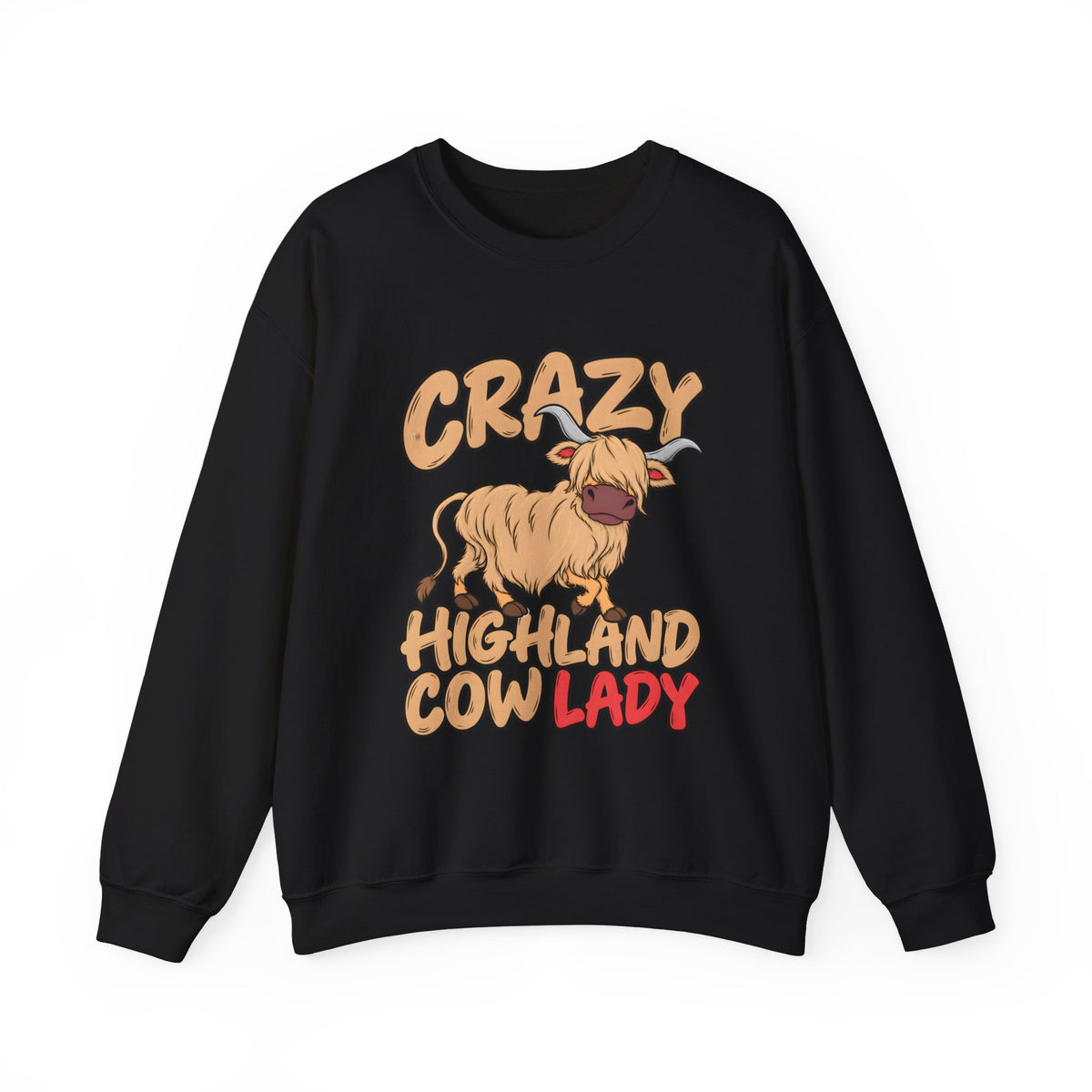 Crazy Highland Cow Lady Sweatshirt
