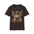 Hot Mess Highland Cow T-Shirt — Funny Cow with 'Hot Mess' Cap & Leopard Mug