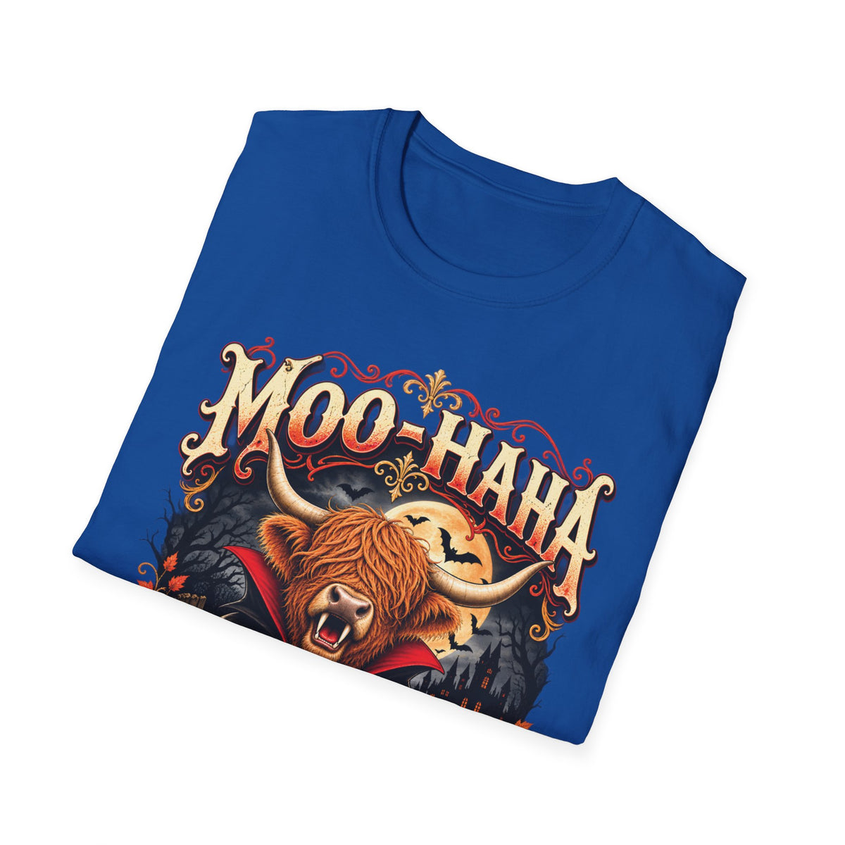 Moo-Haha Halloween Cow T-Shirt — Pumpkin Patch Spooky Farm Tee