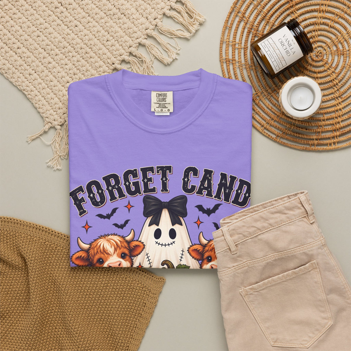 Halloween Cow T-Shirt — “Forget Candy, Give Me a Cow” Cute Spooky Farm Tee