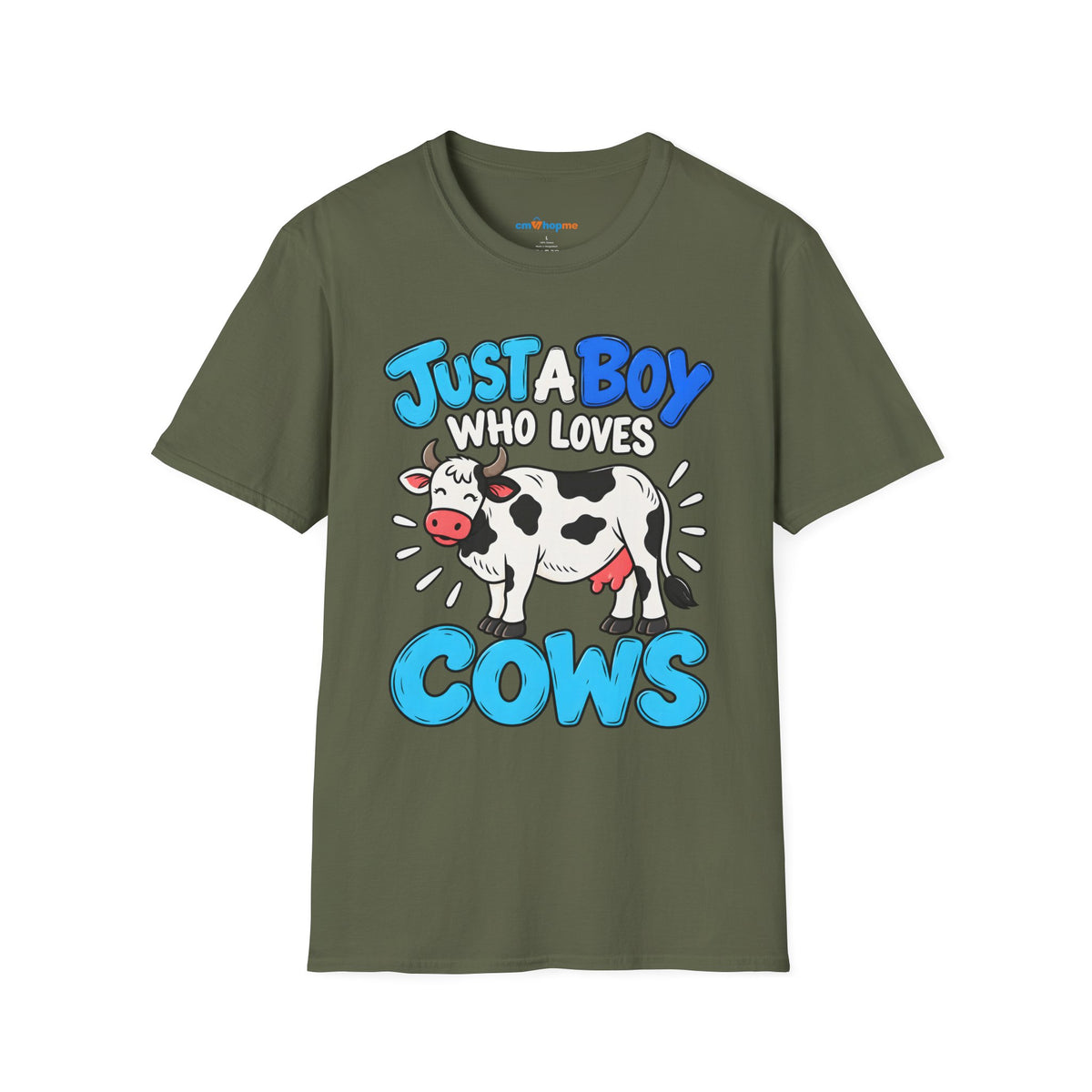 Just a Boy Who Loves Cows T-Shirt — Cute Cow Lover Graphic Tee