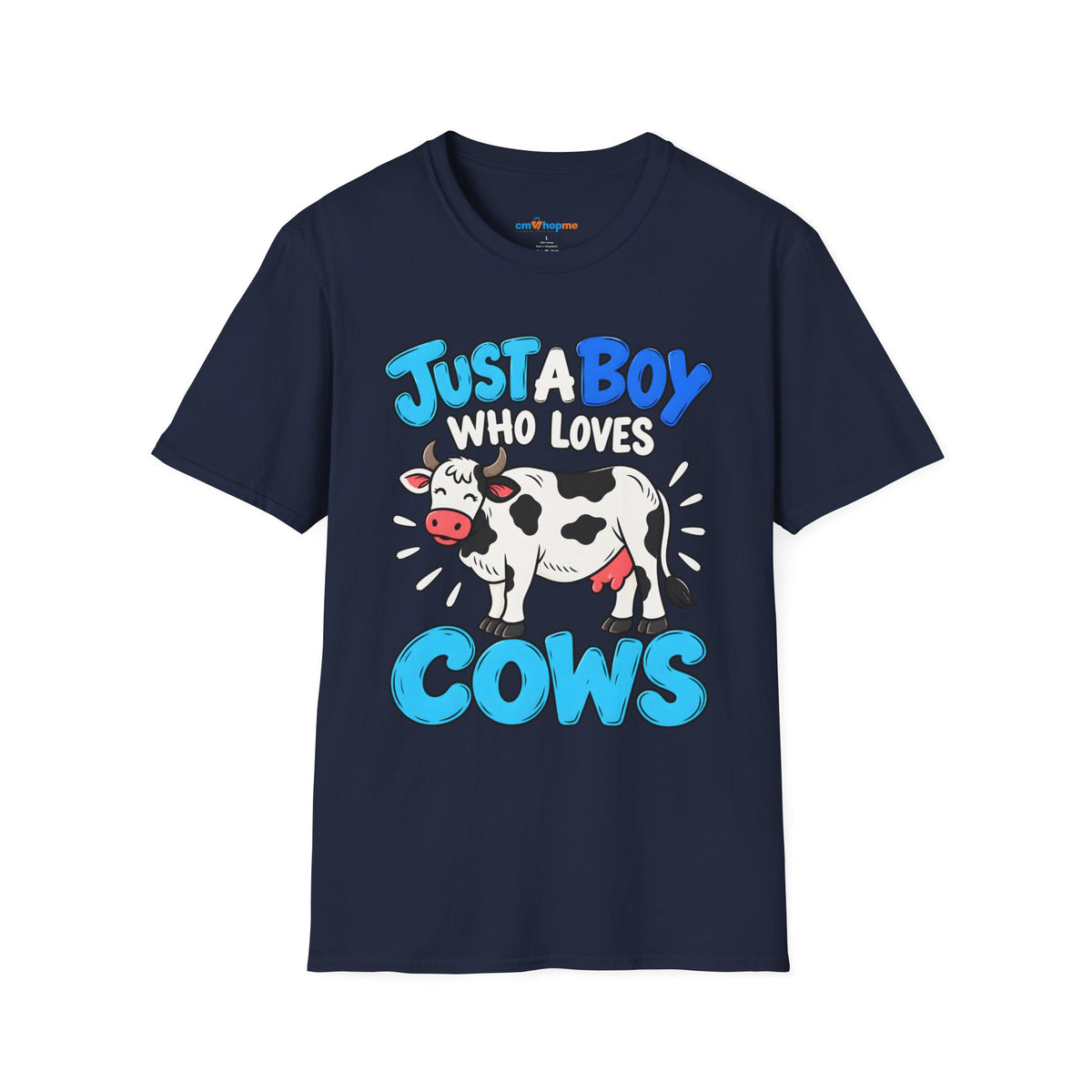 Just a Boy Who Loves Cows T-Shirt — Cute Cow Lover Graphic Tee