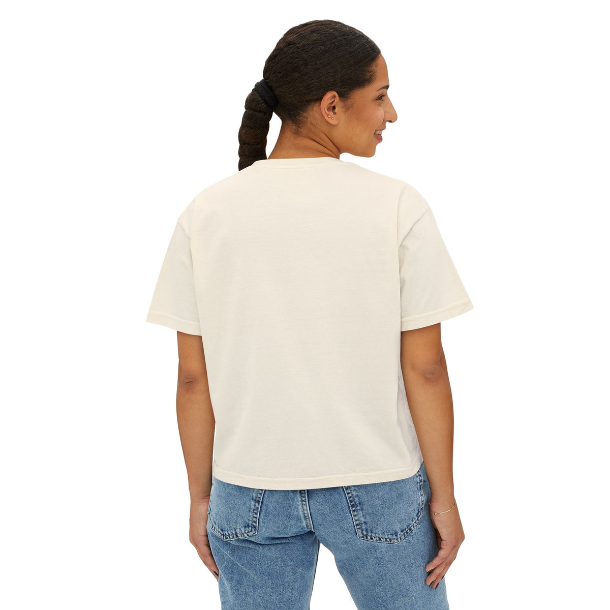 Women’s Boxy Tee — Cute Dancing Cow Graphic “I Like to Moo It Moo It”