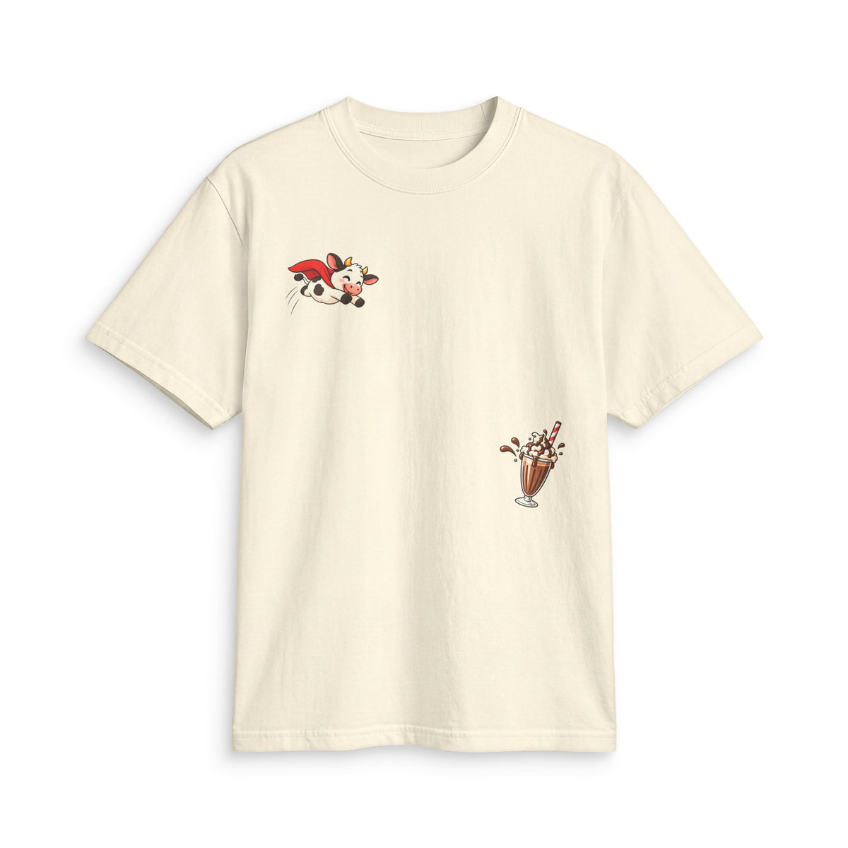 Retro Cow & Milkshake Graphic T-Shirt