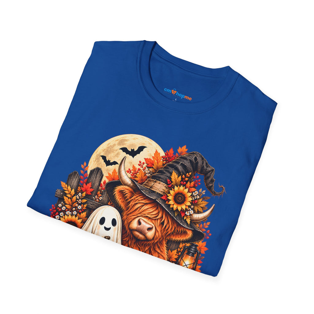 Halloween Scarecrow & Ghost Pumpkin T‑Shirt — Fall Sunflower Spooky Cute Tee