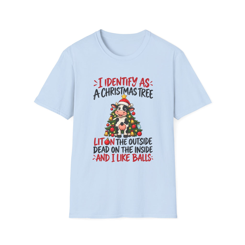 Christmas Tree Graphic T-Shirt — "I Identify As: A Christmas Tree" Funny Holiday Tee