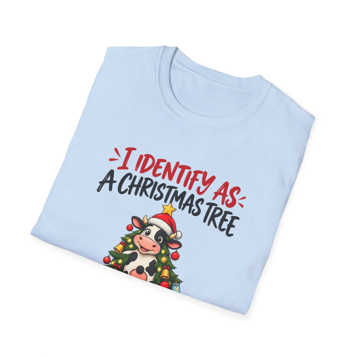 Christmas Tree Graphic T-Shirt — "I Identify As: A Christmas Tree" Funny Holiday Tee